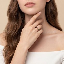 Adjustable Brass Micro Pave Cubic Zirconia Cuff Open Rings for Women&nbsp;WG472A5-01