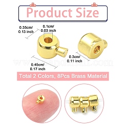 8Pcs 2 Colors Brass Crimp Beads&nbsp;KK-YW0001-18