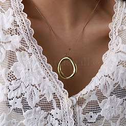 304 Stainless Steel Pendant Round Snake Chain Necklaces for Women&nbsp;WG6E1C5-01
