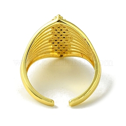 Brass Micro Pave Cubic Zirconia Open Cuff Rings&nbsp;RJEW-K256-33G