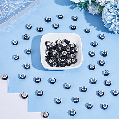 Handmade Polymer Clay Rhinestone European Large Hole Beads with Silver Color Plated Brass Cores&nbsp;FPDL-PA0001-02D