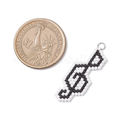 Glass Seed Beaded Musical Note Pendants&nbsp;PALLOY-MZ01052