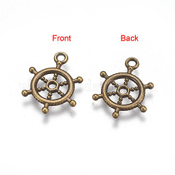 Tibetan Style Alloy Helm Pendants&nbsp;TIBEP-S257-AB-FF