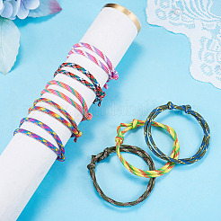 32Pcs 8 Styles Polyester & Spandex Cord Braided Bead Bracelets&nbsp;BJEW-TAC0066