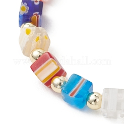Handmade Millefiori Glass & Non-magnetic Synthetic Hematite Beaded Bracelets&nbsp;BJEW-JB13569