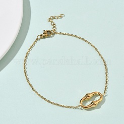Oval 304 Stainless Steel  Pendant Necklacrs & Stud Earring & Link Bracelet Sets&nbsp;SJEW-C009-01G