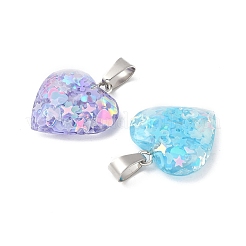 Luminous Resin Sequins Pendants&nbsp;RESI-V006-01C-P
