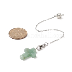 Natural Gemstone Cross Dowsing Pendulums&nbsp;PALLOY-JF02021