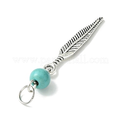 30Pcs Synthetic Turquoise Dyed Pendants&nbsp;PALLOY-JF02308-30A