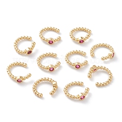 Brass Micro Pave Cubic Zirconia Cuff Earrings&nbsp;EJEW-H109-01D-G