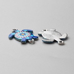Alloy Enamel Printed Connector Charms&nbsp;ENAM-WH0065-15P-03