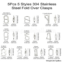 10Pcs 10 Styles 304 Stainless Steel Keychain Clasp Findings&nbsp;FIND-CJ0002-80