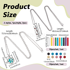 2Pcs 2 Styles Alloy and Stainless Steel Perfume Bottle Pendant Necklaces&nbsp;NJEW-NB0001-28