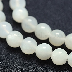 Natural White Moonstone Beads Strands&nbsp;G-P342-02A-6mm-A-