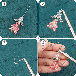 DIY Angel Acrylic & Alloy Beads Dangle Earring Making Kits&nbsp;DIY-SC0027-17