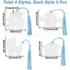 20Pcs 4 Style Stainless Steel Bookmarks&nbsp;OFST-CA0001-02A