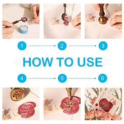 DIY Letter Scrapbook Brass Wax Seal Stamps and Wood Handle&nbsp;AJEW-P068-C03