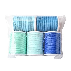 5 Rolls 5 Colors Round Waxed Polyester Cord&nbsp;YC-FS0001-02C
