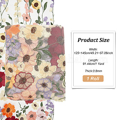 Ethnic Style Embroidered Flowers Polyester Tulle Lace Fabric&nbsp;DIY-WH0399-58