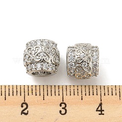 Brass Micro Pave Cubic Zirconia European Beads&nbsp;KK-H452-12P