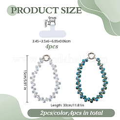 4Pcs 2 Colors Glass Beads Mobile Straps&nbsp;HJEW-DR00232