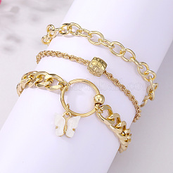 3Pcs 3 Styles Alloy Bracelet Set for Women&nbsp;WGAFCFA-05