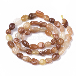 Natural Golden Silk Jade Beads Strands&nbsp;G-S362-046