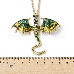 Alloy Enamel Dragon Pendant Necklaces&nbsp;NJEW-V005-01AG-02