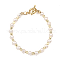 Natural Cultured Freshwater Pearl & Electroplate Non-magnetic Synthetic Hematite Beaded Bracelets for Women&nbsp;BJEW-JB14070