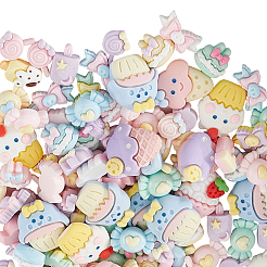 120Pcs 6 Styles Cartoon Opaque Resin Cabochons&nbsp;RESI-SP0001-26