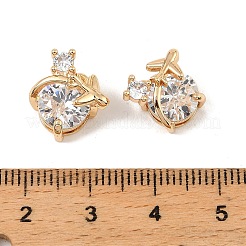 Brass Micro Pave Cubic Zirconia Pendants&nbsp;KK-C155-01G-01