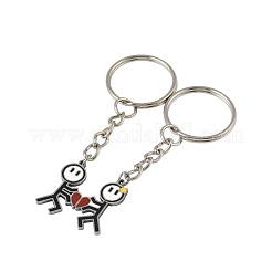 2Pcs 304 Stainless Steel Enamel Keychain&nbsp;KEYC-FS00034-02