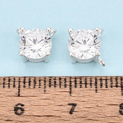 925 Sterling Silver Micro Pave Clear Cubic Zirconia Charms&nbsp;STER-N017-17B-S