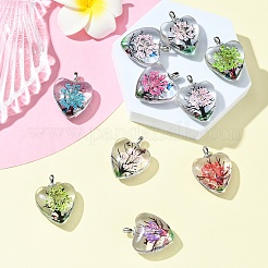 10Pcs Transparent Glass Pendants&nbsp;GLAA-YW0004-20C