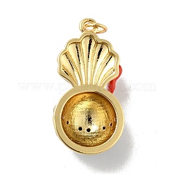 Mermaid Brass Micro Pave Cubic Zirconia & Resin & Acrylic Pendants&nbsp;KK-G419-30G