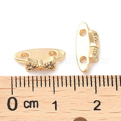 Brass Micro Pave Clear Cubic Zirconia Slide Charms&nbsp;KK-P239-14G