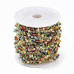 Handmade Glass Seed Beaded Link Chains&nbsp;CHC-F015-21G