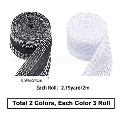6 Rolls 2 Colors Polyester Ribbon&nbsp;OCOR-GF0001-37