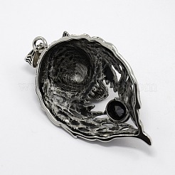 Retro Men's 304 Stainless Steel Steel Big Wolf Head Pendants&nbsp;STAS-O044-52A
