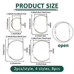 8Pcs 4 Styles Iron Screw Carabiner Lock Charms&nbsp;FIND-FH0014-46