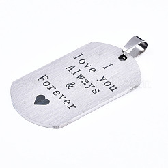 Non-Tarnish 201 Stainless Steel Quote Pendants&nbsp;X-STAS-T044-225P