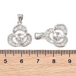 Brass Micro Pave Clear Cubic Zirconia Peg Bails Pin Pendants&nbsp;KK-CBA6A75-06P