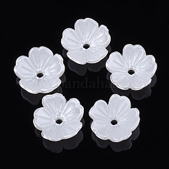 5-Petal ABS Plastic Imitation Pearl Bead Caps&nbsp;OACR-S020-27