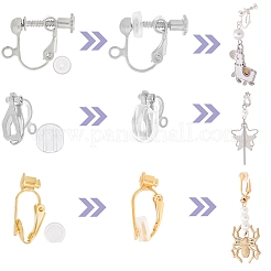 24Pcs 6 Style Brass Clip-on Earring Findings&nbsp;DIY-SC0021-30
