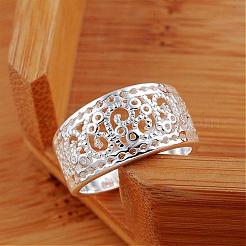 Vintage Elegant Fashion Style Brass Hollow Out Metal Rings&nbsp;RJEW-EE0002-006P-D