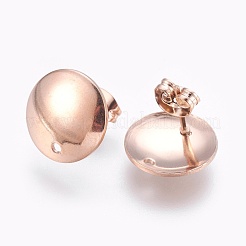 Ion Plating(IP) 304 Stainless Steel Stud Earring Findings&nbsp;STAS-G178-03RG-13mm