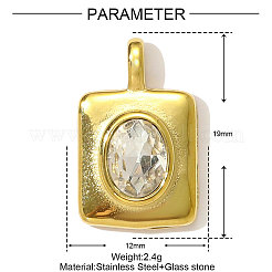 304 Stainless Steel with Cubic Zirconia Pendants&nbsp;STAS-OY001-63G