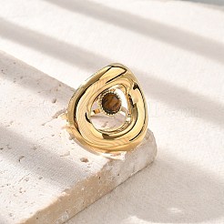 Natural Tiger Eye Finger Rings&nbsp;STAS-Z112-14G-01