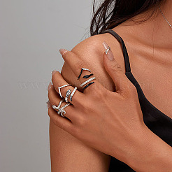 Anti-Tarnish Snake Shape Rhodium Plated Platinum 925 Sterling Silver Wrap Cuff Ring&nbsp;VS6835-1