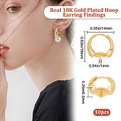 10Pcs Brass Hoop Earring Findings&nbsp;KK-BBC0003-86